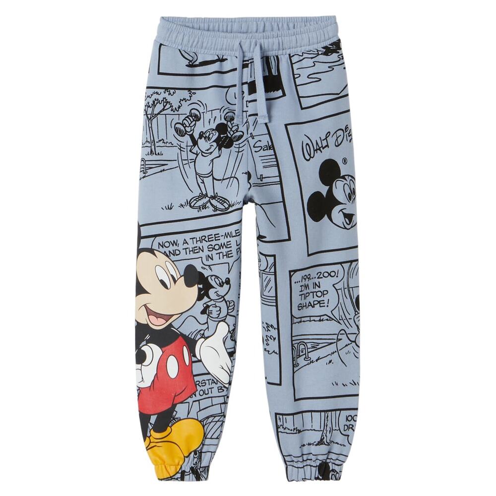 Zara Plush Mickey Mouse Logo Disney Pants Boys Size 7 Blue